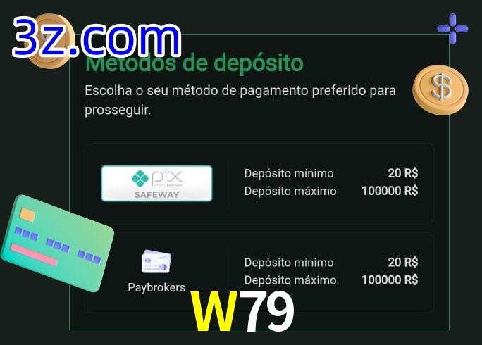 O cassino W79 oferece uma grande variedade de métodos de pagamento